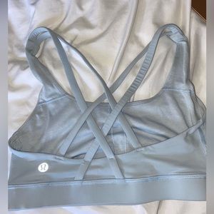 LULULEMON light blue criss crossed sports bra